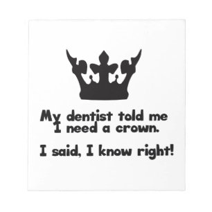 Bloc-note J'ai besoin d'une couronne