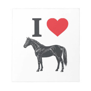 Bloc-note J'aime les chevaux vintage gravure conception de t