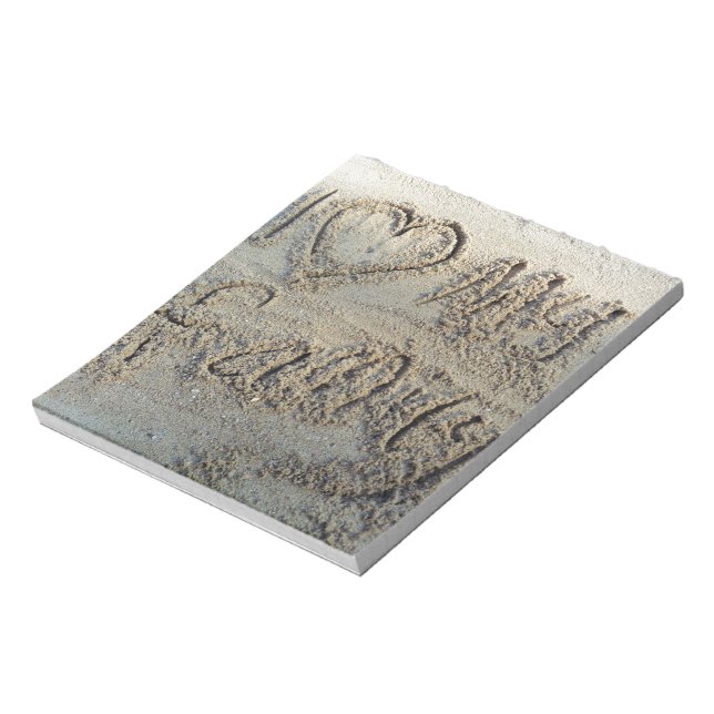 Bloc-note J'aime ma famille, sable écrire une citation d'amo (Tourné)