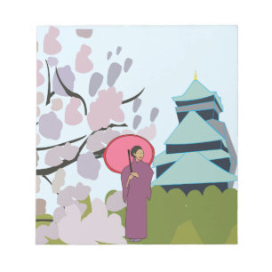 Bloc-note Japon Cherry Blossom Geisha Kimono Japon