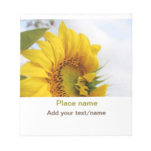 Bloc-note Jardin de tournesol jaune ajouter photo nom du tex