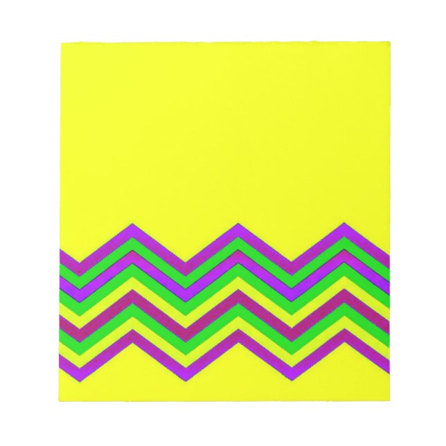 Bloc-note Jaune et chevron de couleur (Devant)