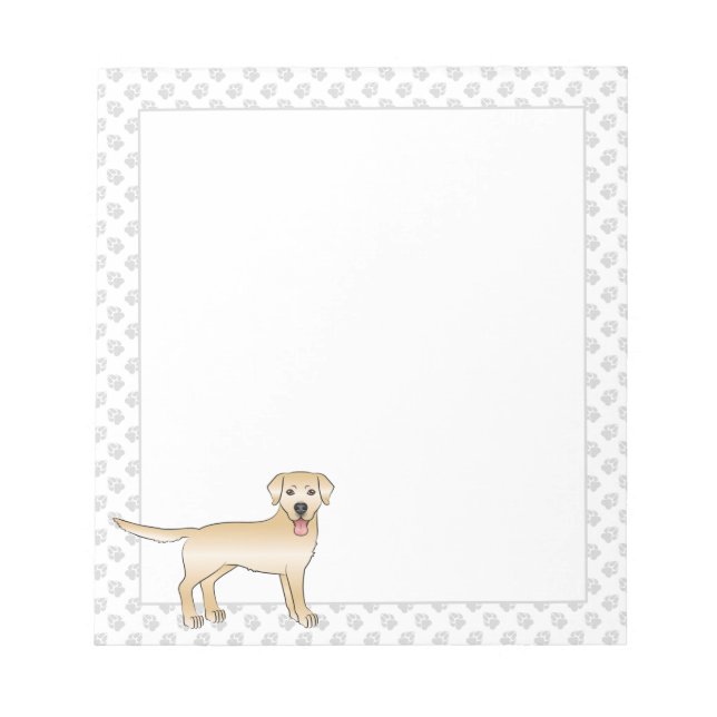 Bloc-note Jaune Labrador Retriever Dessin Chien & Paws (Devant)