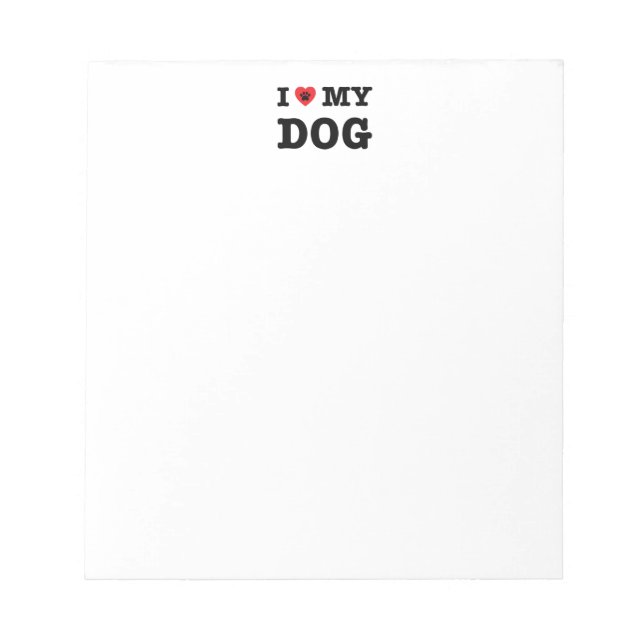 Bloc-note Je Coeur mon chien (Devant)
