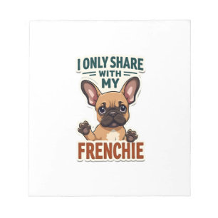 Bloc-note Je partage seulement avec mon Frenchie Vintage Fre
