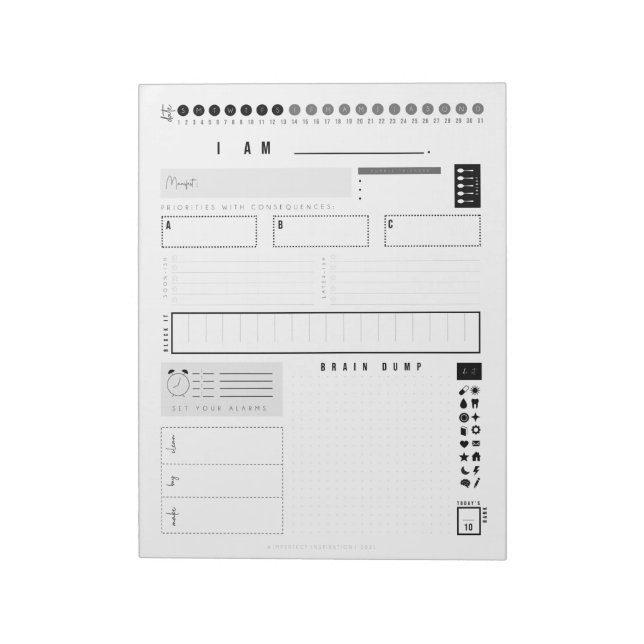Bloc-note JE SUIS PLANIFICATEUR | TDAH + Planificateur de pr (Tourné)