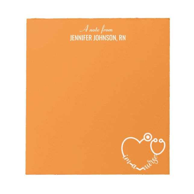 Bloc-note Je suis une infirmière stéthoscope Nom personnalis (Devant)