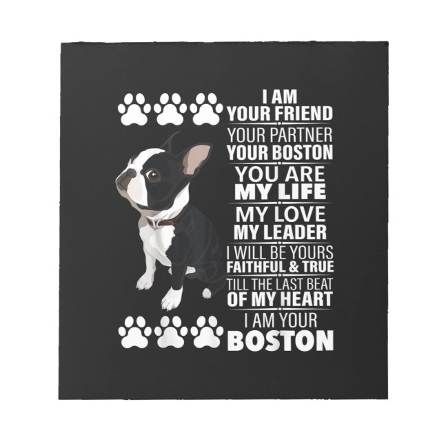 Bloc-note Je Suis Votre Ami Votre Partenaire Votre Boston Te (Devant)