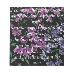 Bloc-note Je viens au jardin fleuri seul