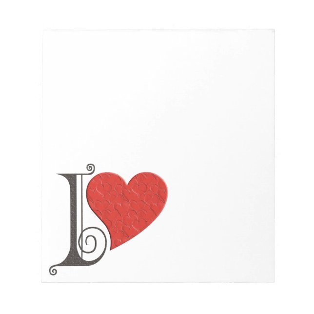 Bloc-note JE VOUS AIME - Coeur (Devant)