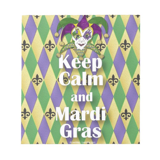 Bloc-note Jester Mask Keep Calm and Mardi Gras (Devant)