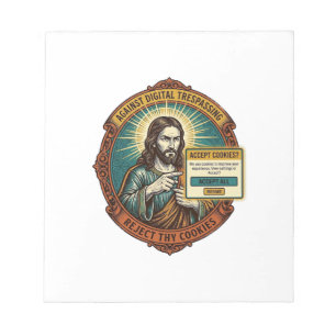 Bloc-note Jésus Agacant Accepter les Cookies Pop Up Internet