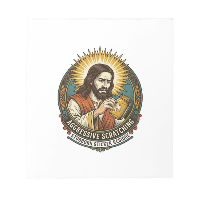 Bloc-note Jésus énervant pelage autocollant papier résidu ma (Devant)
