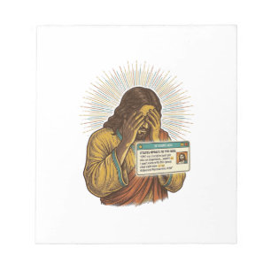 Bloc-note Jésus Se Recroquevillant Statut De Dix Ans Humour