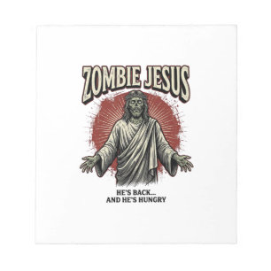 Bloc-note Jésus zombie gravure vintage design de t-shirt drô