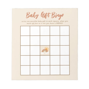Bloc-note Jeu de Baby shower de Bingo Neutral Baby