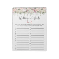Jeu de Baby Shower - Mots de Mariage A-Z