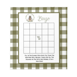 Bloc-note Jeu de Bingo minimaliste en forêt