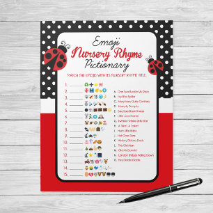 Bloc-note Jeu de fête prénatale Emoji Comptine Ladybug