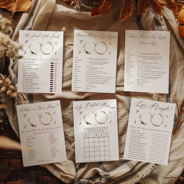 Bloc-note Jeu de mariage : Let's Mingle sur le thème du café (Créateur téléchargé)