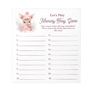 Bloc-note Jeu de plateau de souvenir Baby Shower Fille Cerf