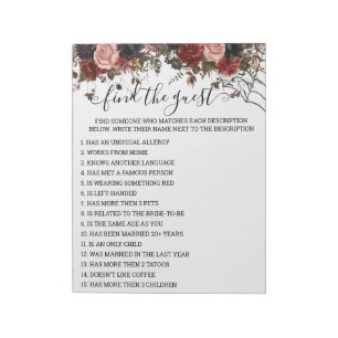 Bloc-note Jeu floral de baby shower d'automne Halloween