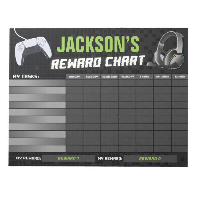 Bloc-note Jeu sur le jeu Neon Green Reward Graphique Personn (Devant)