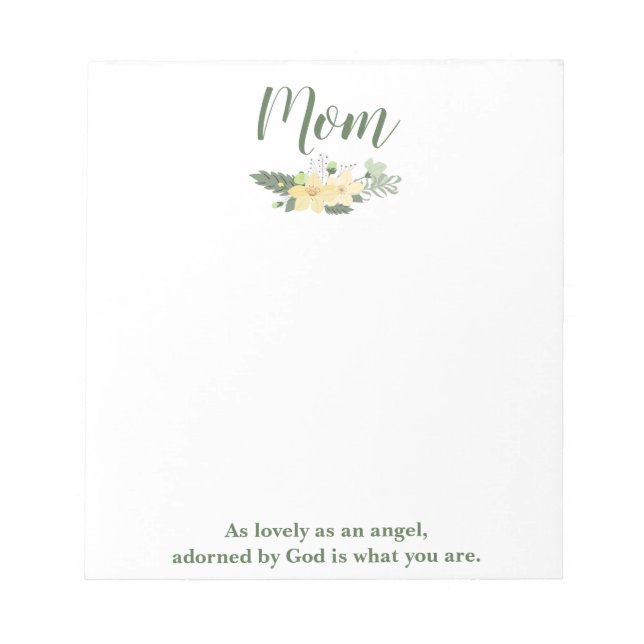 Bloc-note Joie maman Floral Vert et Beige (Devant)