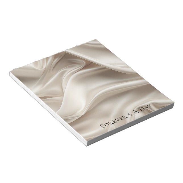 Bloc-note Joli Champagne Gold Romantique Faux Satin Mariage (Incliné)