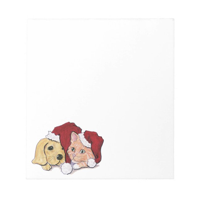 Bloc-note Joli Christmas Labrador Puppy et Orange Tabby (Devant)