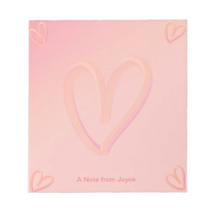 Bloc-note Joli Coeur rose Saint-Valentin