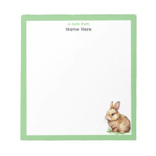 Bloc-note Joli lapin avec cadre vert Simple