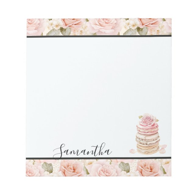 Bloc-note Joli Macarons Rose (Devant)