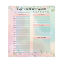 Joli pastel Vert et Pêcher Rose Horaire quotidien
