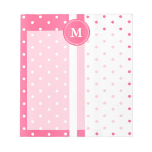 Bloc-note Joli Pois rose et blanc