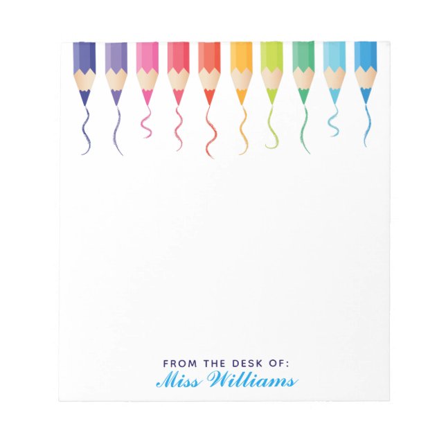 Bloc-note Joli professeur d'art personnalisé Artisan arc-en- (Devant)