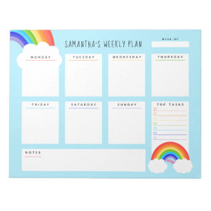 Bloc-note Joli Rainbow Weekly Planner