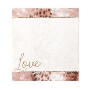 Bloc-note Joli Rose Gold Leopard Bokeh