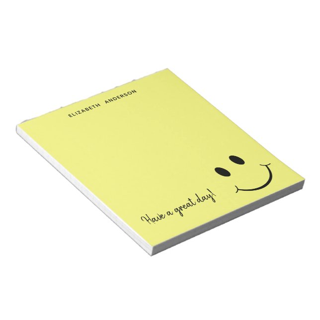 Bloc-note Joli visage Jaune personnalisé (Incliné)