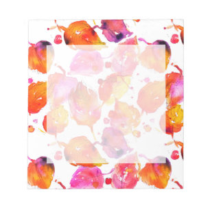 Bloc-note Jolie aquarelle feuilles d'automne motif