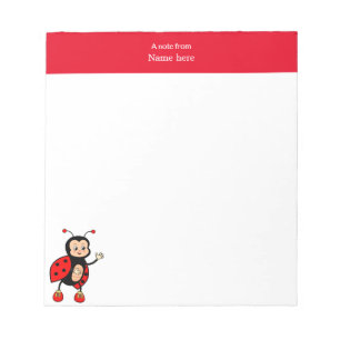 Bloc-note Jolie coccinelle et en-tête rouge simple