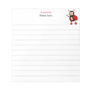 Bloc-note Jolie coccinelle lignée