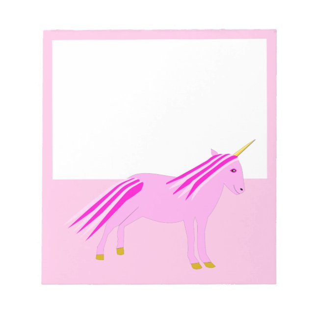 Bloc-note Jolie fille rose bébé licorne (Devant)