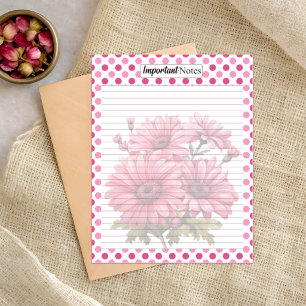 Bloc-note Jolie Floral Rose_ Notes Importantes