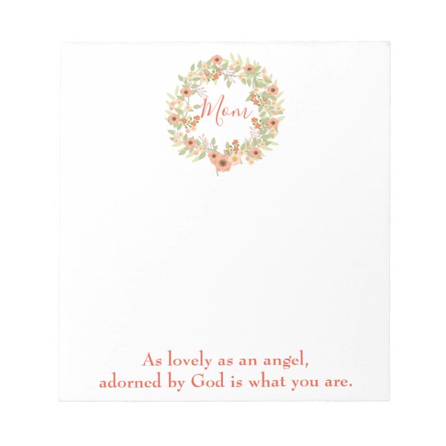 Bloc-note Jolie mère de couronne fleurie (Devant)