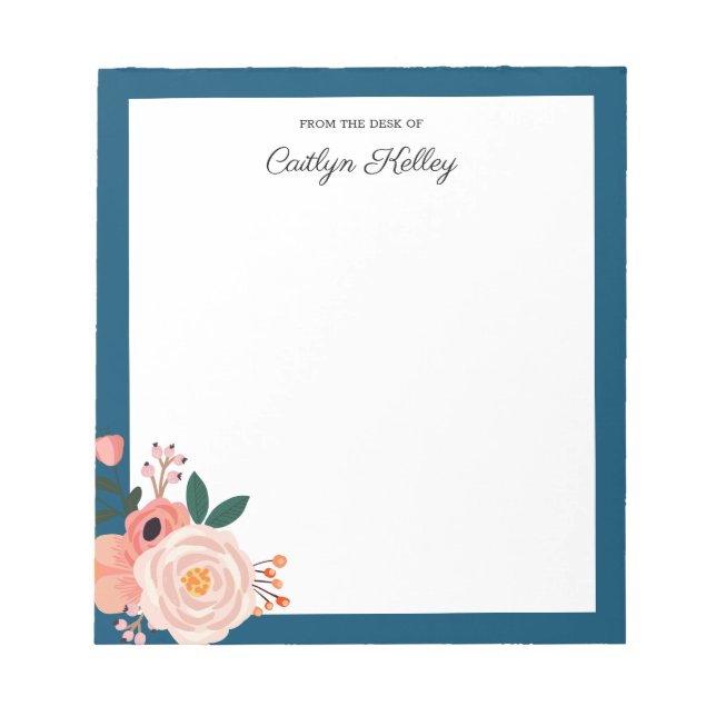 Bloc-note Jolies fleurs du bureau de personnalisation (Devant)