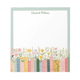 Bloc-note Jolies fleurs et livres 