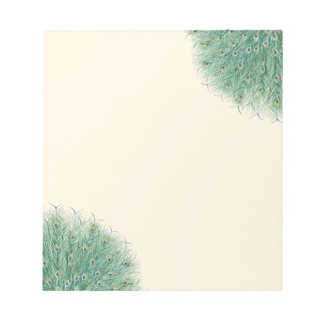 Bloc-note Jolies plumes de paon (Devant)