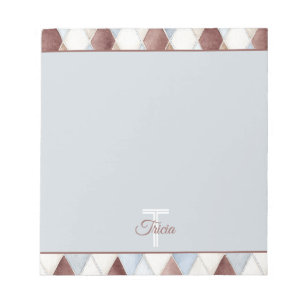 Bloc-note Jolis Diamants Bleus Crème Brun Tan  