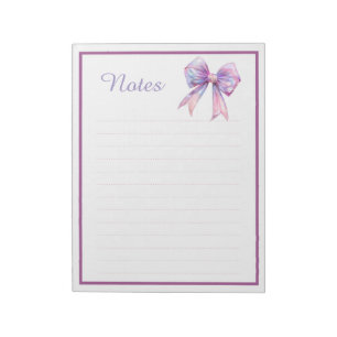 Bloc-note Jolis noeuds ruban violet Coquette Notes esthétiqu